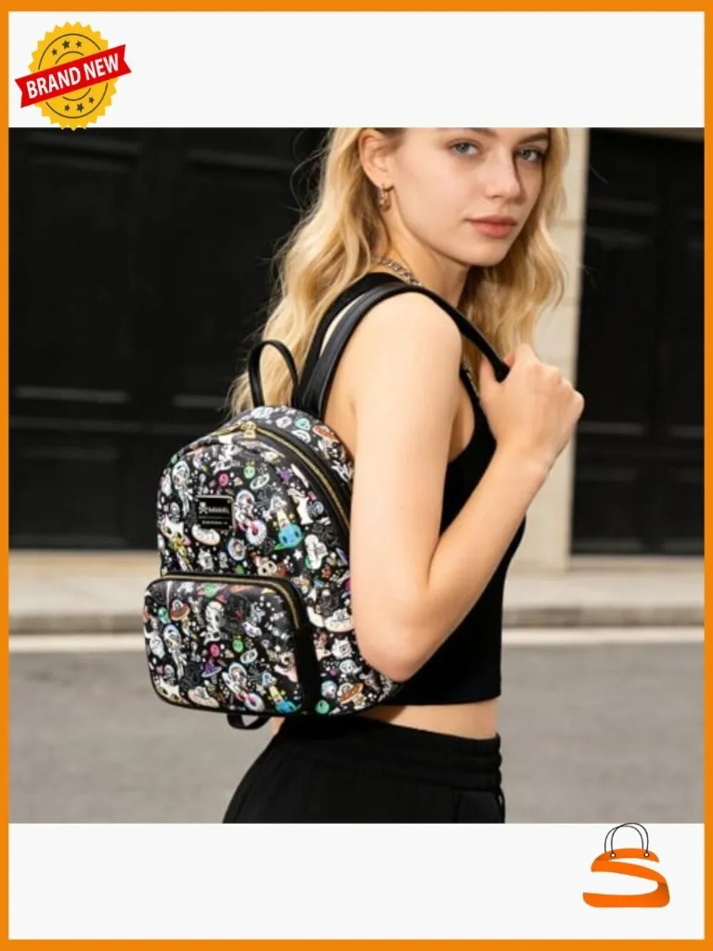 Mini Backpack Purse for Women, PU Leather Shoulder Bag Daypack Handbag for Work